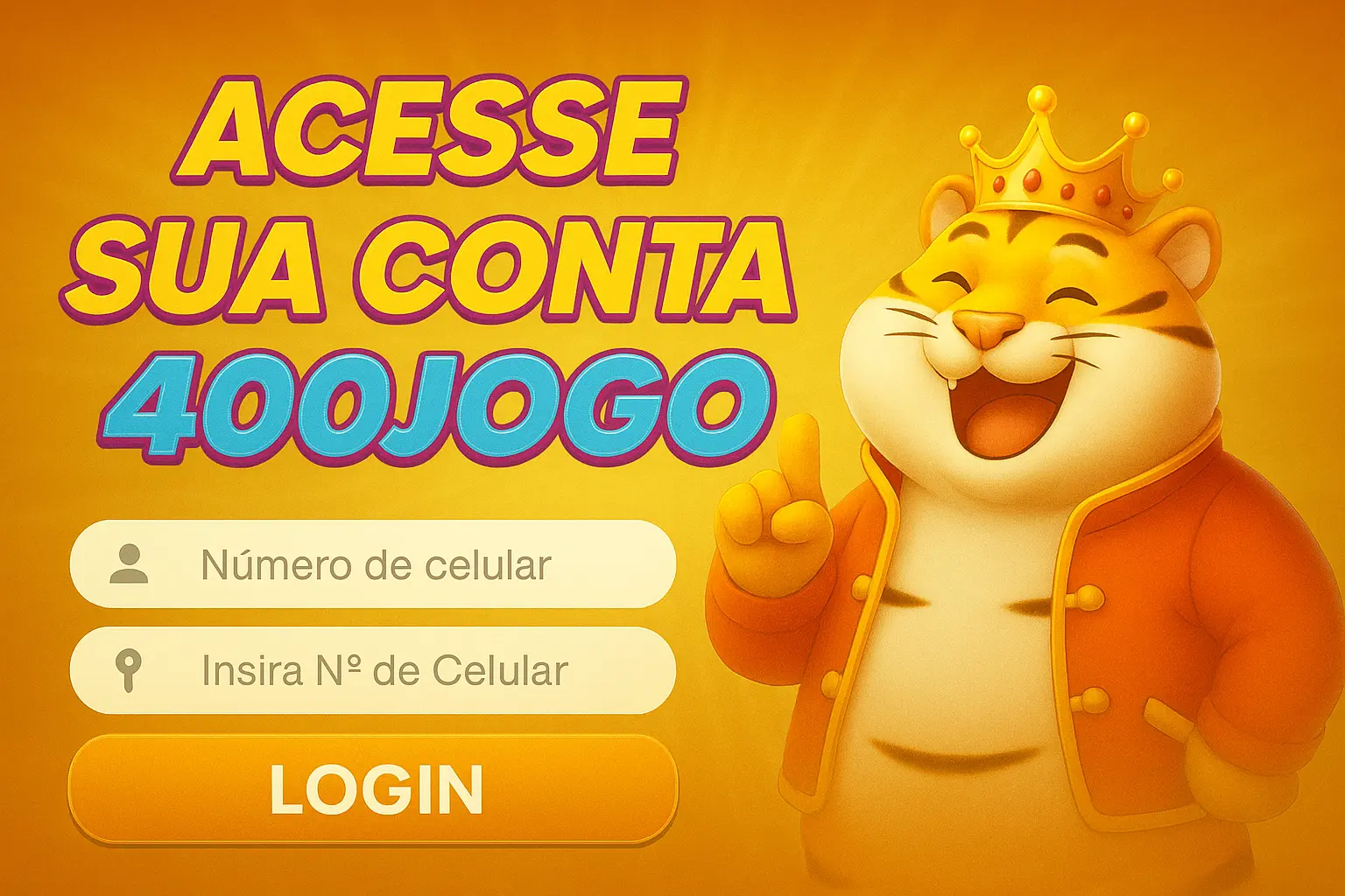 Criar uma nova Conta no plataforma 400JOGO